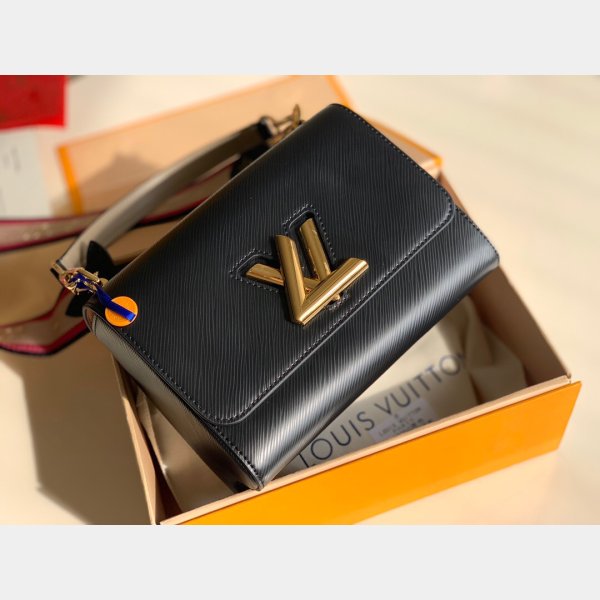 Louis Vuitton Best Quality Twist MM Epi Leather Black Borse Black M57050-1
