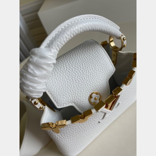 Designer Louis Vuitton replica Capucina in bianco/nero Capucines M56669 borse-8