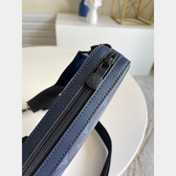Louis Vuitton China Replica M45730 Duo Messenger Monogram Shadow Blue Borse-6