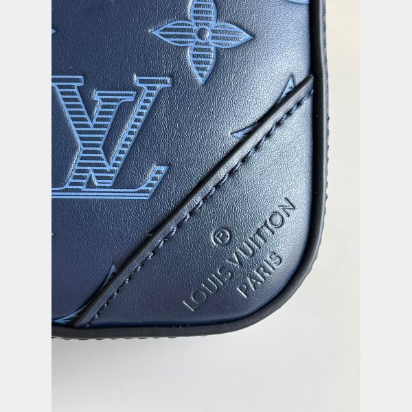 Louis Vuitton China Replica M45730 Duo Messenger Monogram Shadow Blue Borse-3