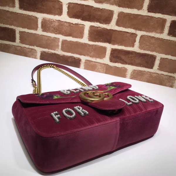 UK GUCI GG GG a buon mercato Marmont Medium Matelassé spalla 443496 borsa-17