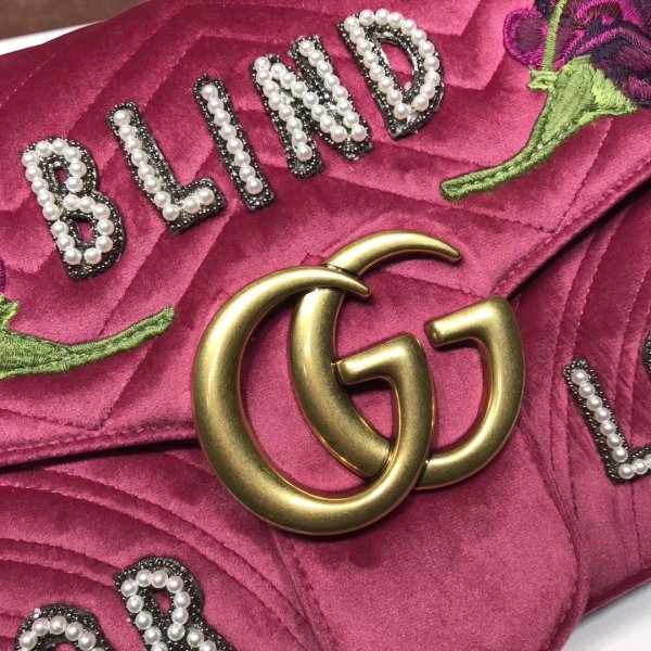 UK GUCI GG GG a buon mercato Marmont Medium Matelassé spalla 443496 borsa-18