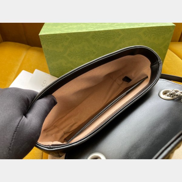 Replica gucci in vendita gg marmont matelassé mini borsa 446744 pelle nera-7