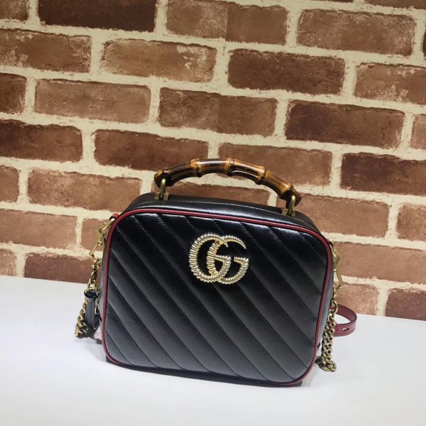 Replica gucci migliore gg marmont piccolo spalla 602270 sacca con bambù-12