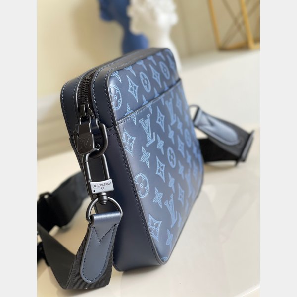 Louis Vuitton China Replica M45730 Duo Messenger Monogram Shadow Blue Borse-2