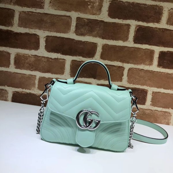 Fashion Gucci Replica 547260 Chevron Leather GG Marmont Mini Top Hand-19