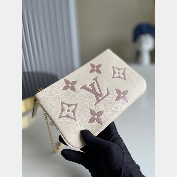 Louis Vuitton Knockoff M80084 Double Zip Pochette Bicolor Monogram Empreinte Leather-3