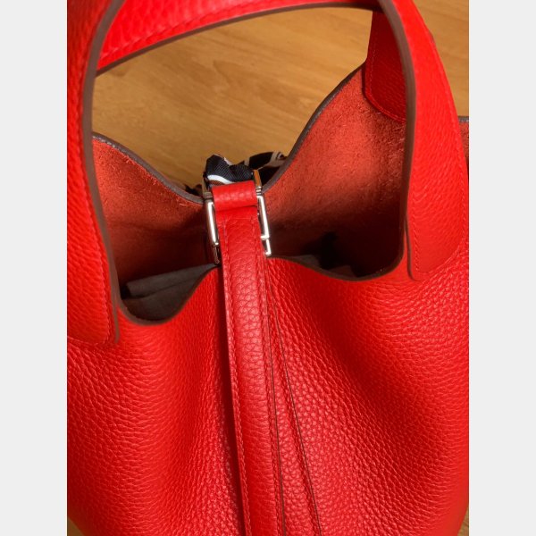 Hermes replica picotin mm clemens montato sacchetto rosso-7