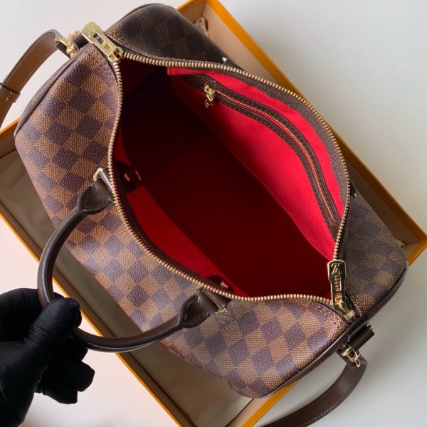 AAA+ Louis Vuitton Replica Speedy Bandoulière 25 30 35 Damier Ebene in Marron-6