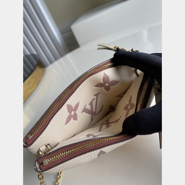 Louis Vuitton Knockoff M80084 Double Zip Pochette Bicolor Monogram Empreinte Leather-6
