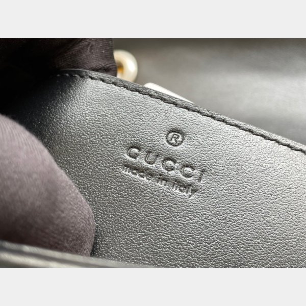 Replica gucci in vendita gg marmont matelassé mini borsa 446744 pelle nera-8