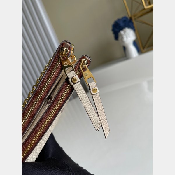 Louis Vuitton Knockoff M80084 Double Zip Pochette Bicolor Monogram Empreinte Leather-5